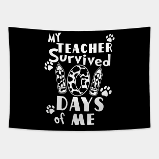 My Teacher Survived 101 days of Me School Dalmatian Dog Tapestry