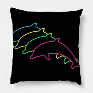 Dolphin 80s Neon Pillow