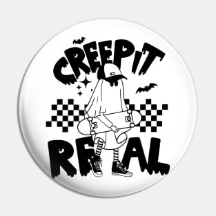 Creep It Real Ghost Skateboard Pin