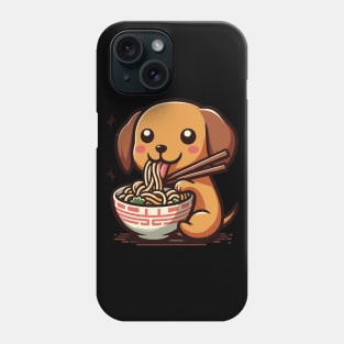 Cute english cream dachshund eating ramen Phone Case