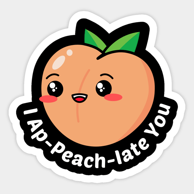 Let's Get Peachy - comic kawaii pink peach fitness' Sticker