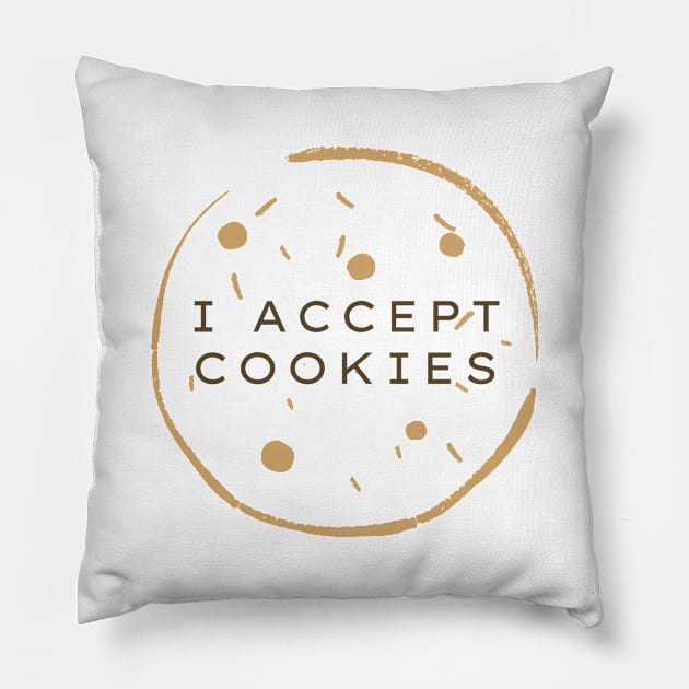 I Accept Cookies Funny Web Developer Pun Pillow by A.P.