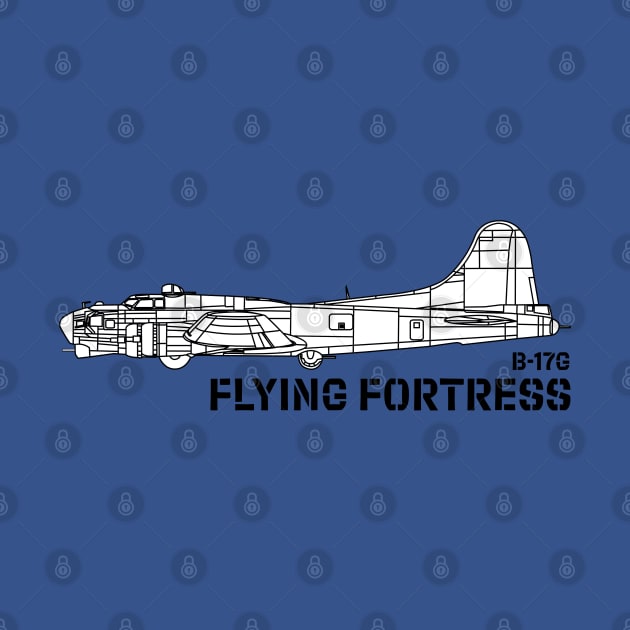 B-17 Flying Fortress - USAAF (SW) by BearCaveDesigns