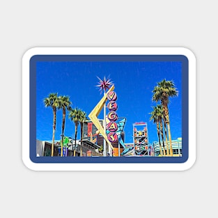 Retro Downtown Las Vegas Sign Magnet