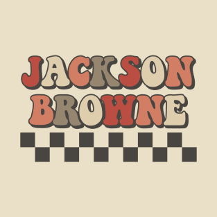 Jackson Browne Checkered Retro Groovy Style T-Shirt