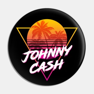 Johnny Cash - Proud Name Retro 80s Sunset Aesthetic Design Pin