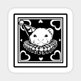 Love Ferret In White - Black Outlined Version Magnet