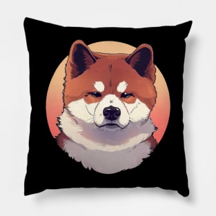 Retro cartoon Shiba inu Pillow