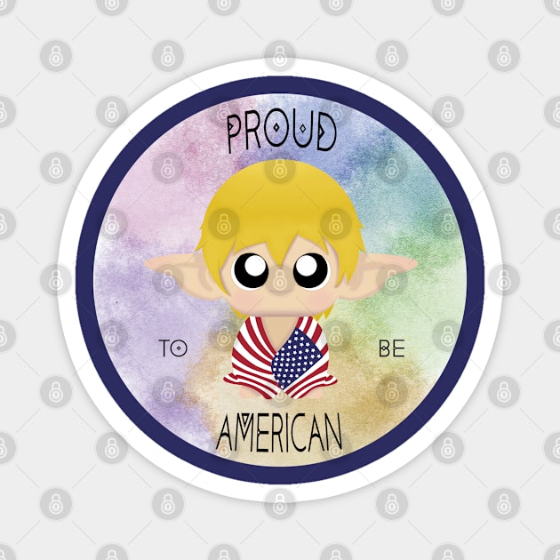Proud to be American (Sleepy Forest Creatures) Magnet by Irô Studio