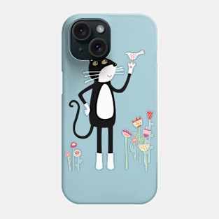 Mild Peril Cat and Bird Anthropomorphic Art Phone Case