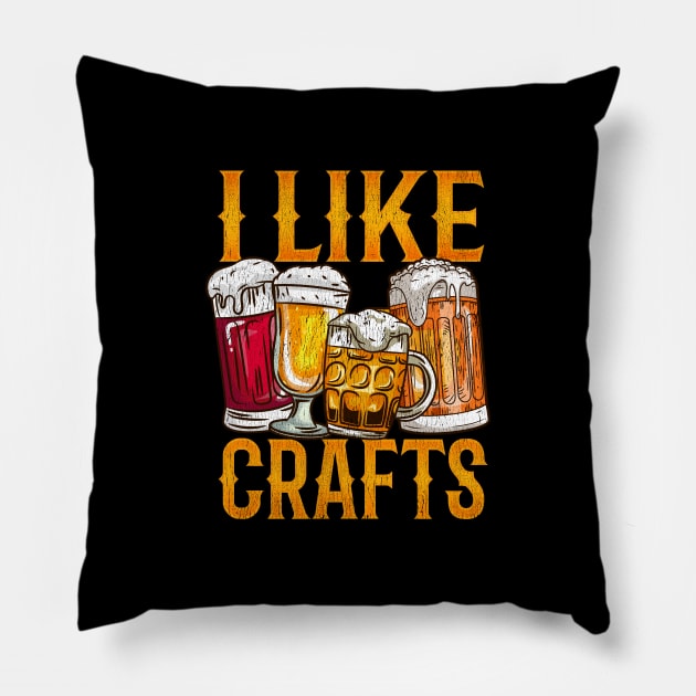 I Like Like Crafts - IPA Ale Beer drinking and brewing product Pillow by biNutz