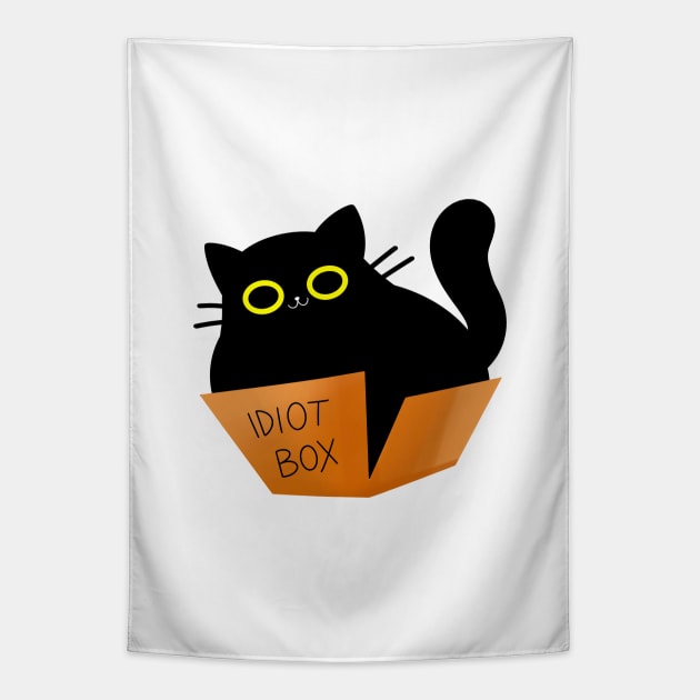 Idiot box cat Tapestry by eternalshadeart
