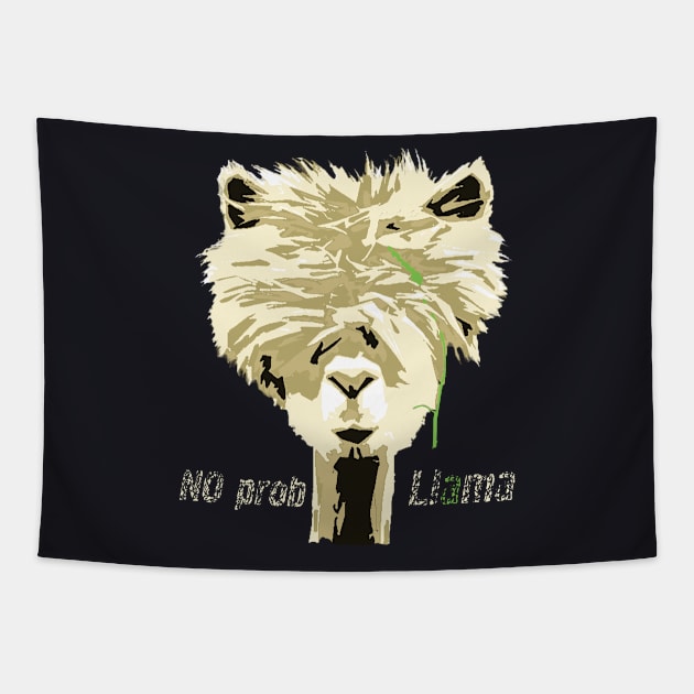 No Prob Llama No Drama Alpaca Funny Tapestry by MasliankaStepan