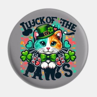 Funny Luck of the paws, cat lover, cut oweners, cute cat illustration, pet owner, ST Patrick's day cat, Pin