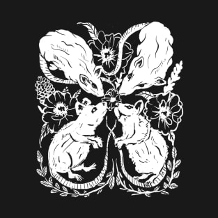 Rats & Flowers Witchy, Gothic, Punk, Nature T-Shirt