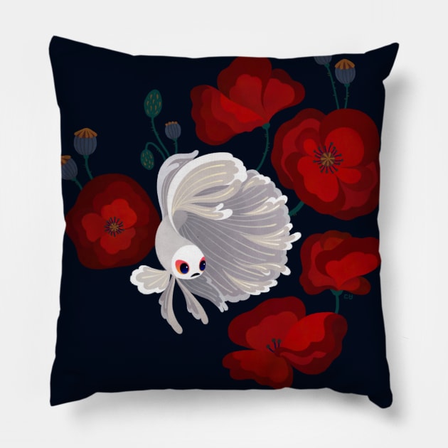 Betta and Poppies Pillow by pikaole