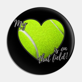 Tennis Heart On Field Pin