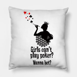 poker girl #poker Pillow