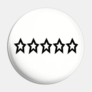 Five Black Thick Line Stars Minimal Graphic Art Pin