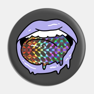 Sparkly Holographic Tongue and Lips Pin