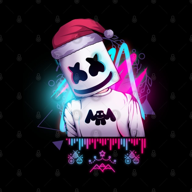 Marshmello \\ neon Merry Christmas by DenielHast