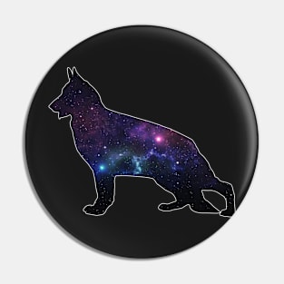 Galaxy German Shepherd Silhouette Pin