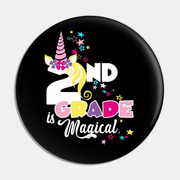 Second Grade Girls Unicorn 2nd Grader Magical Unicorn Lover Gift Pin by Bezra