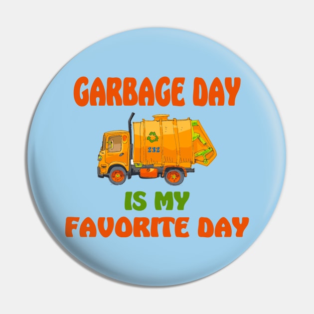 Garbage Truck Pin by Happy Art Designs