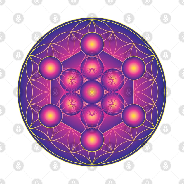 Metatron's Cube on Flower of Life by GalacticMantra