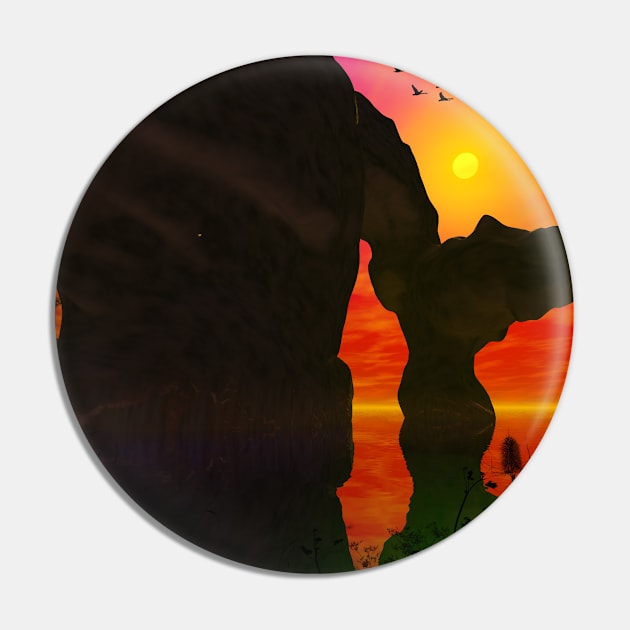 Sunset over the ocean Pin by Nicky2342