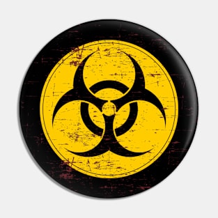 Mod Biohazard sign fun target distressed Pin