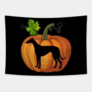 Whippet in pumpkin Tapestry