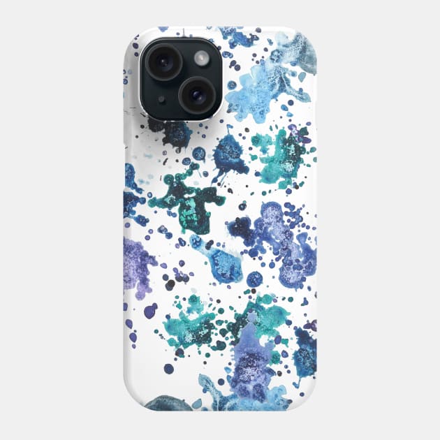 blue purple green splash watercolour Phone Case by colorandcolor