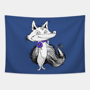 Dapper Little Fox with a Fancy Bow Tie and Boutonniere Tapestry