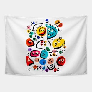 Graffiti Smileys Abstract Pattern Tapestry