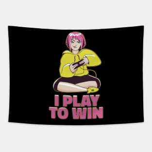 I Play To Win Gaming Tapestry