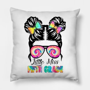 Little Miss Fifth Grade Messy Bun Girl Back To School Pillow