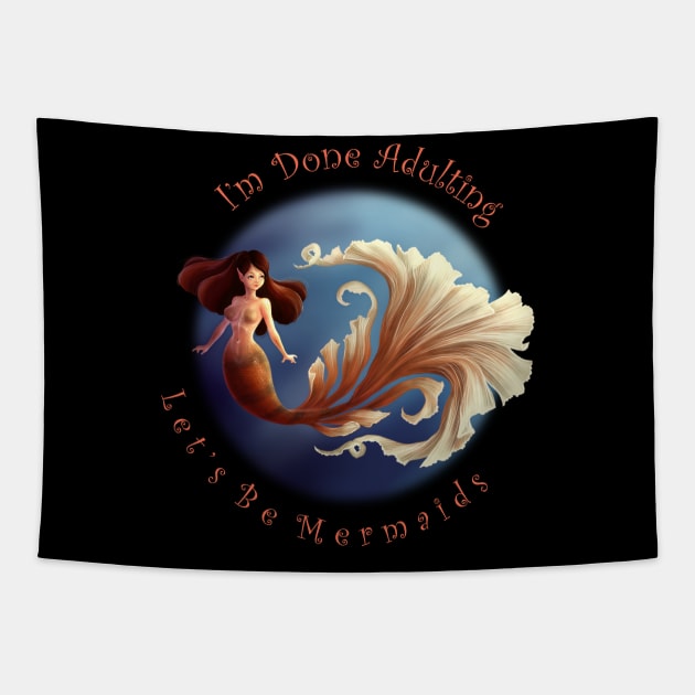 Let's Be Mermaid Tapestry by Jay Diloy