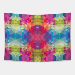Geometric Fractal Kaleidoscope Rainbow Tapestry