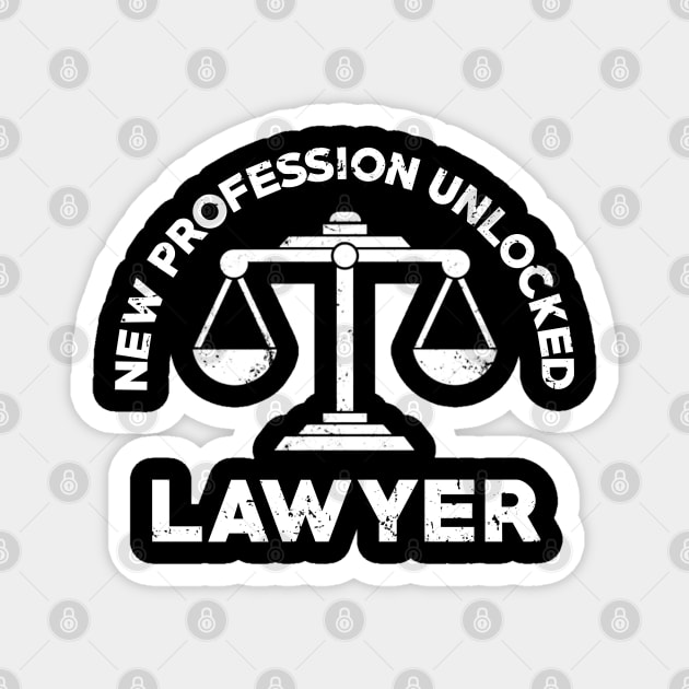 New Profession Unlocked Lawyer Funny Law School Gift Magnet by Marang