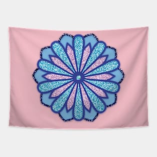 Blue flower mandala art Tapestry