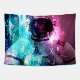 Astronaut with Beautiful Colors and Shapes Out of this World Tapestry