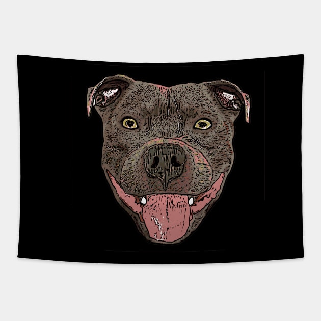 Staffordshire Bull Terrier Tapestry by Mark Ewbie