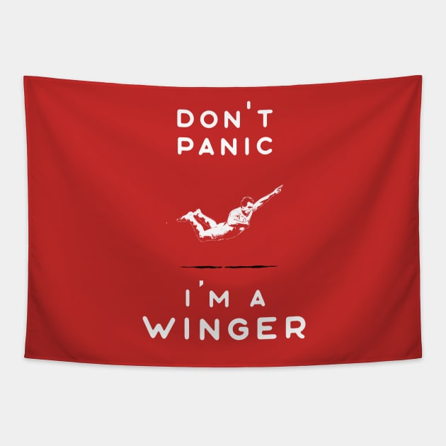 Rugby: Don't panic I'm a winger Tapestry by atomguy
