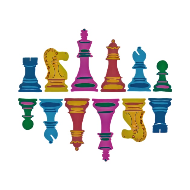 Colorful Chess Pieces by ThePawnStore