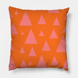 Orange and Pink Triangle Polka Dot Pillow