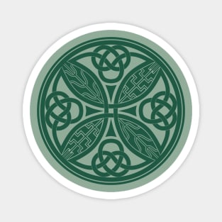 Book of Durrow Celtic Cross Green Magnet