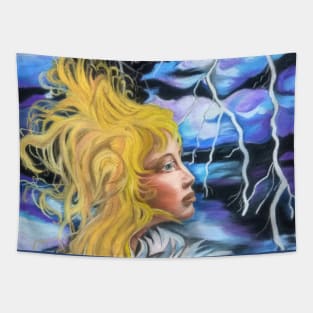 Mermaid in the Storm Tapestry