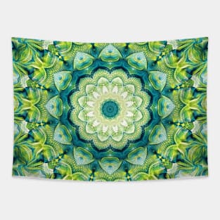 Flower Of Life Mandala (Chartreuse) Tapestry