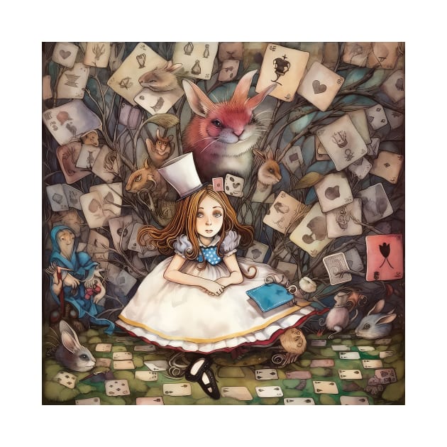 Alice in Wonderland. "Tea Party with the Mad Hatter and the Cheshire Cat" by thewandswant